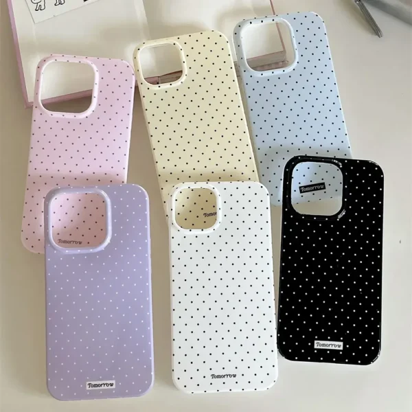 INS Polka Dot Small Fresh Mobile Phone Case for iPhone 15 14 13 12 Pro Max 11 Ultra Slim Shockproof Cover for iPhone 16 Pro Max - Image 6