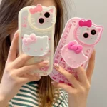 Sanrio Hello Kitty Stand Phone Cases For iPhone Original Shockproof Cover