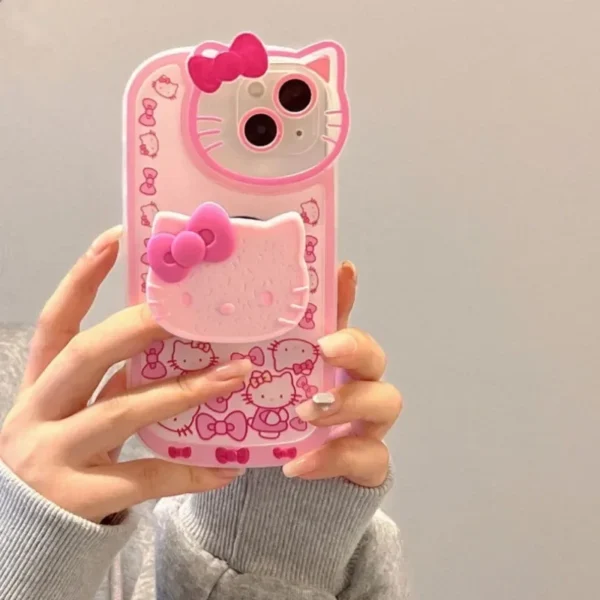 Sanrio Hello Kitty Stand Phone Cases For iPhone Original Shockproof Cover - Image 3