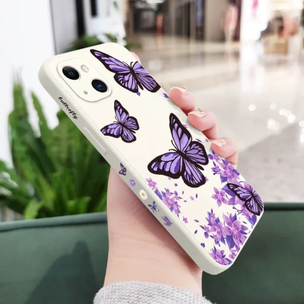 Purple Butterflies Phone Case For iPhone 16 15 14 13 12 11 Pro Max Cover - Image 5