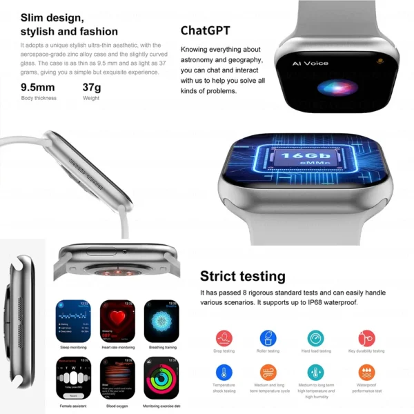 Apple Watch 10 GPS NFC Smart Watch Men Women Wireless Charging BT Call Waterproof - Image 3